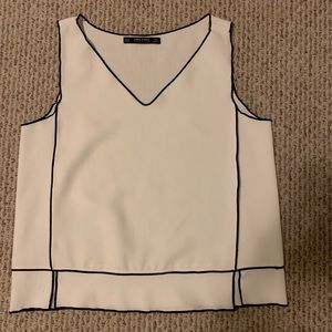 Zara black and white tank